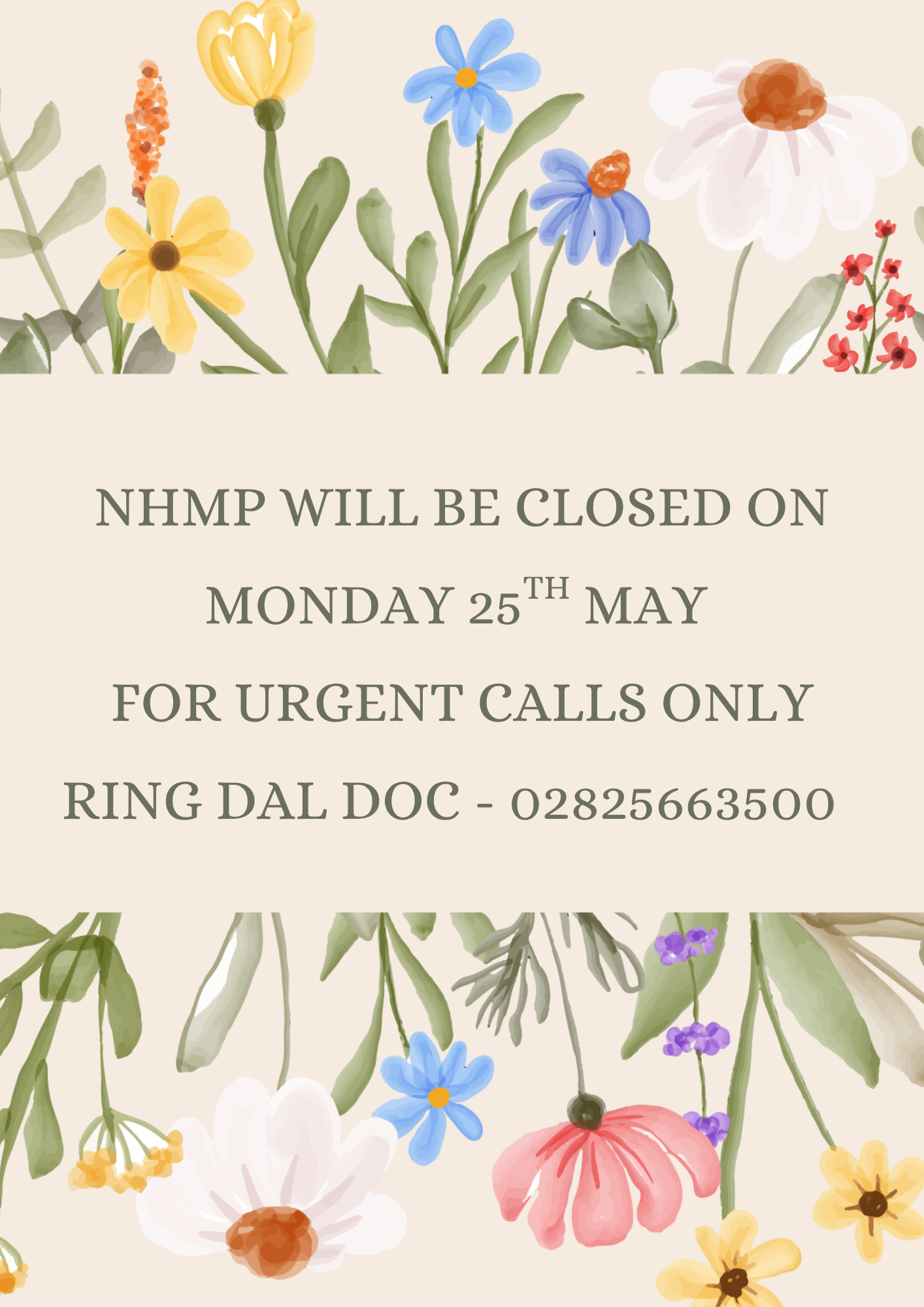 Bank holiday closing